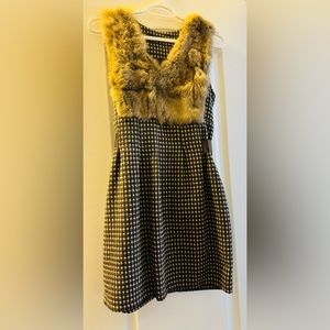 Beautiful dress. Trimmed in fur.